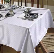 Toalha de Mesa Retangular 6 Lugares Jacquard Requinte Branca Dohler