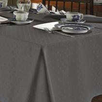 Toalha de Mesa Retangular 6 Lugares Jacquard Requinte Grafite Dohler