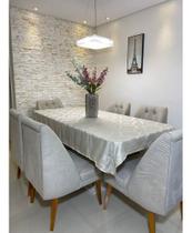 Toalha De Mesa Retangular 6 Lugares Mesa Grande Elegante