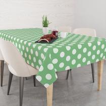 Toalha De Mesa Retangular 6 Lugares Tecido Oxford Poá Verde Claro TLS09 - 220x140cm