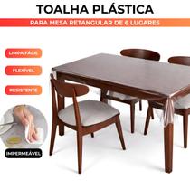 Toalha de Mesa Retangular 6 Lugares Transparente Impermeável Toalha de Mesa Retangular 6 Lugares Transparente Impermeável