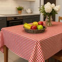 Toalha de mesa retangular 6 lugares xadrez 2,20x1,40 estampado
