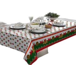 Toalha De Mesa Retangular 6 Pessoas 2,20 M 54% Algodão Bolas