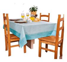 Toalha de Mesa Retangular 8 Lugares 155x250cm Decorativa 80% Algodão Cozinha Sala De Jantar Decoração