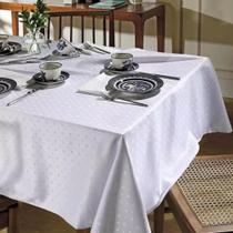 Toalha de Mesa Retangular 8 Lugares 1,60x2,70m Jacquard Requinte Ii Branca Tj5796 Dohler