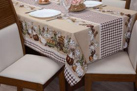 Toalha de Mesa Retangular 8 Lugares 2,50 x 1,45cm Tecido Linhão Luxo Algodão