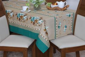 Toalha de Mesa Retangular 8 Lugares 2,50 x 1,45cm Tecido Linhão Luxo Algodão
