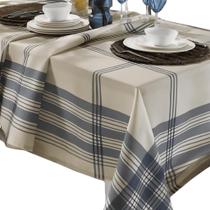 Toalha de Mesa Retangular 8 Lugares Com Proteção Contra Manchas - Luna Azul