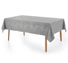 Toalha de Mesa Retangular 8 Lugares Essencia Cinza Karsten