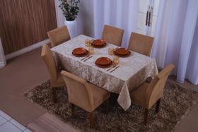 Toalha De Mesa Retangular 8 Lugares Jacquard 1,35X2,60