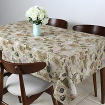 Toalha de mesa retangular 8 lugares plástica térmica estampada