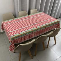 Toalha de mesa retangular 8 lugares plástica térmica estampada