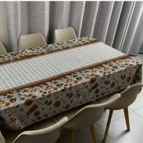 Toalha de mesa retangular 8 lugares plástica térmica estampada Toalha de mesa retangular 8 lugares plástica térmica estampada