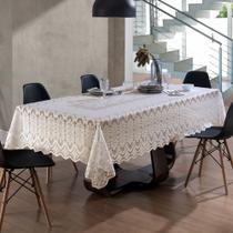 Toalha de mesa retangular 8 lugares renda classica arabesco 150 x 250cm Interlar