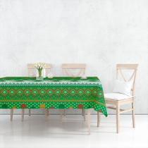 Toalha De Mesa Retangular 8 Lugares Tecido Oxford Árvores de Natal Textura Bordado Verde - 270x140cm Toalha De Mesa Retangular 8 Lugares Tecido Oxford Árvores de Natal Textura Bordado Verde - 270x140cm