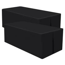 Toalha de mesa, retangular, ajustada, 30x183 cm, lavável, preta