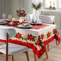 Toalha de Mesa Retangular Athenas 160x250cm para 8 Lugares - Natal 110 - Dohler