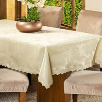 Toalha de Mesa Retangular Avulsa Jacquard Medalhão 2,50m x 1,40m para 08 Lugares - Decoração Cozinha Moderna Luxo