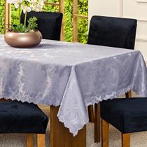 Toalha de Mesa Retangular Avulsa Jacquard Medalhão 2,50m x 1,40m para 08 Lugares - Decoração Cozinha Moderna Luxo