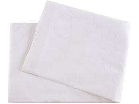 Toalha de Mesa Retangular Branca e Prata 160x220cm Karsten Celebration Verissimo Toalha de Mesa Retangular Branca e Prata 160x220cm Karsten Celebration Verissimo