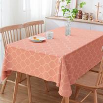 Toalha de Mesa Retangular Colmeia Rosa e Dourado 3m x 1.40m