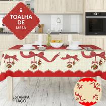 Toalha de Mesa Retangular Colonial 2,10m x 1,40m Laço Natalino Toalha de Mesa Retangular Colonial 2,10m x 1,40m Laço Natalino