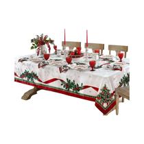 Toalha De Mesa Retangular Com Design De Poinsettia Para Decoração De Festa De Ano Novo E Jantar
