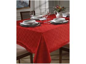 Toalha de Mesa Retangular Döhler Jacquard Vermelho - 160x240cm Requinte II TJ-5795