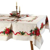 Toalha de Mesa Retangular Döhler Natal 8 lugares 160x250cm