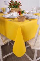 Toalha de Mesa Retangular em Oxford Amarelo Ouro Toalha de Mesa Retangular em Oxford Amarelo Ouro