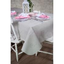 Toalha de Mesa Retangular em Tecido Impermeável Acqua Linea Sapucaia Cinza