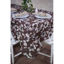 Toalha de Mesa Retangular em Tecido Impermeável Acqua Linea Tírio Marrom