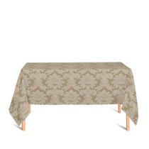 Toalha de Mesa Retangular em Tecido Jacquard 100% Poliéster Medalhão Bege Escuro (Fendi)