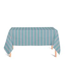 Toalha de Mesa Retangular em Tecido Jacquard Azul Bebê e Bege Listrado Tradicional Toalha de Mesa Retangular em Tecido Jacquard Azul Bebê e Bege Listrado Tradicional