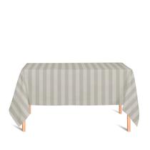 Toalha de Mesa Retangular em Tecido Jacquard Bege Marfim Listrado Tradicional