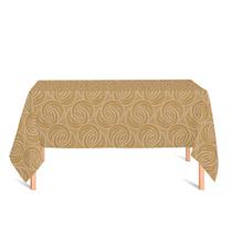 Toalha de Mesa Retangular em Tecido Jacquard Dourado Argolas Tradicional Toalha de Mesa Retangular em Tecido Jacquard Dourado Argolas Tradicional