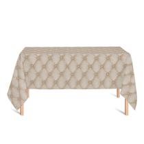 Toalha de Mesa Retangular em Tecido Jacquard Estampado Capitonê Bege Toalha de Mesa Retangular em Tecido Jacquard Estampado Capitonê Bege