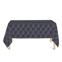 Toalha de Mesa Retangular em Tecido Jacquard Estampado Capitonê Cinza Escuro Toalha de Mesa Retangular em Tecido Jacquard Estampado Capitonê Cinza Escuro