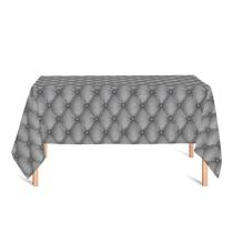 Toalha de Mesa Retangular em Tecido Jacquard Estampado Capitonê Cinza