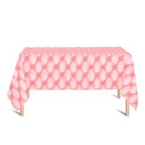 Toalha de Mesa Retangular em Tecido Jacquard Estampado Capitonê Rosa