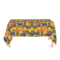 Toalha de Mesa Retangular em Tecido Jacquard Estampado Lego