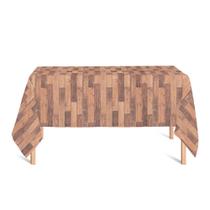 Toalha de Mesa Retangular em Tecido Jacquard Estampado Madeira