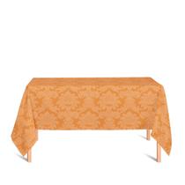 Toalha de Mesa Retangular em Tecido Jacquard Laranja Medalhão Tradicional