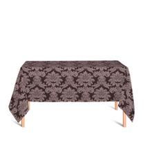 Toalha de Mesa Retangular em Tecido Jacquard Marrom Medalhão Tradicional Toalha de Mesa Retangular em Tecido Jacquard Marrom Medalhão Tradicional