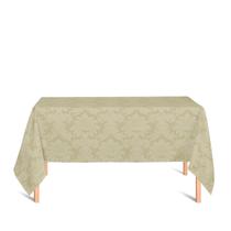 Toalha de Mesa Retangular em Tecido Jacquard Pérola Medalhão Tradicional