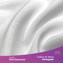 Toalha de Mesa Retangular em Tecido Oxford Maquinetado Branco