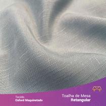 Toalha de Mesa Retangular em Tecido Oxford Maquinetado Prata