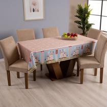 Toalha de Mesa Retangular Estampada 4 Lugares 1,50m x 1,45m Oxford Pratica