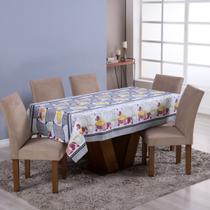 Toalha de Mesa Retangular Estampada 6 Lugares 2,00m x 1,45m Oxford Pratica