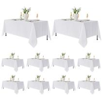 Toalha de Mesa Retangular Fitable Pacote com 10 Unidades Branca 178x305 cm Poliéster Toalha de Mesa Retangular Fitable Pacote com 10 Unidades Branca 178x305 cm Poliéster
